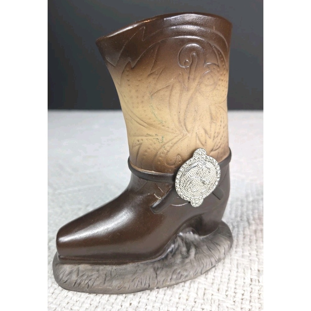 Vintage Stetson Scented Candle Holder Ceramic Cowboy Boot Coty Div Pfizer Taiwan